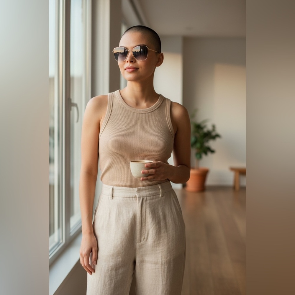 Longchamp Roseau Gradient Square Sunglasses in Gold/Smoke - Picture 7 of 8
